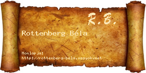 Rottenberg Béla névjegykártya